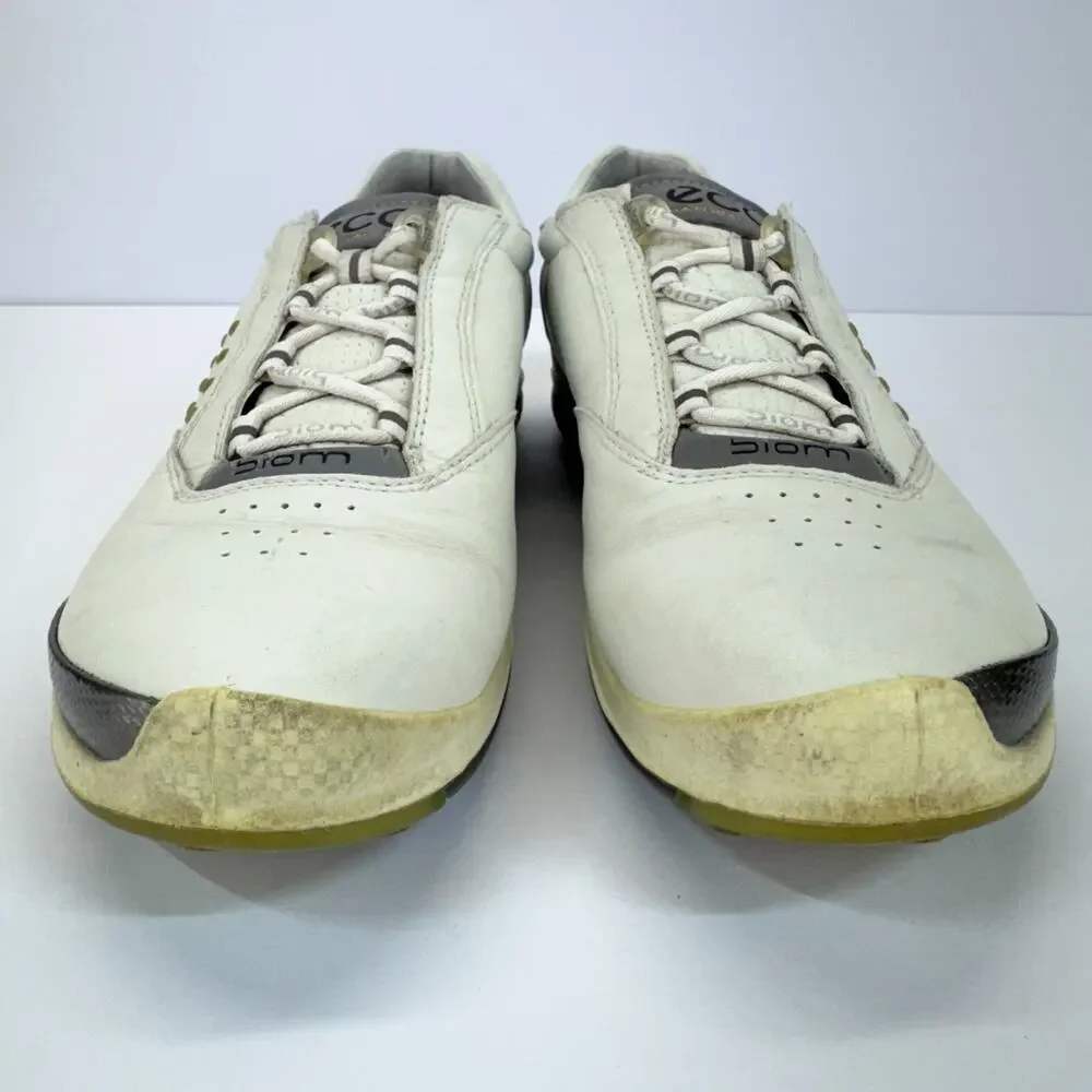 ECCO Biom Hybrid Hydromax Spikeless Golf Shoes Men Size 7 White Gray Yak Leather - Picture 7 of 11